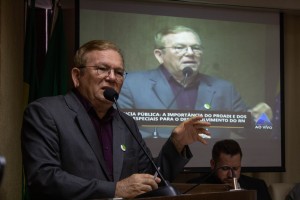 Jaime Calado, Secretário de Desenvolvimento do Estado, abre os discursos na ALRN. (Foto: Ana Luiza Vila Nova)